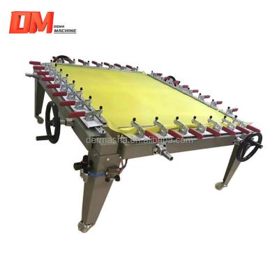 China Easy Operation Semi Automatic Air Show Frame Mechanical Pneumatic Pneumatic Stretch Mesh Machine Silk for sale