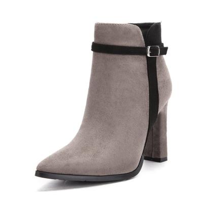 China New Fashionable High Heel Autumn Winter New Suede Anti-odor Ankle Boots Women Boots for sale