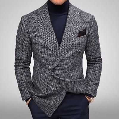 China Autumn and winter men's suit blazer plaid jacket breathable casual men's blazer jacket coat for sale