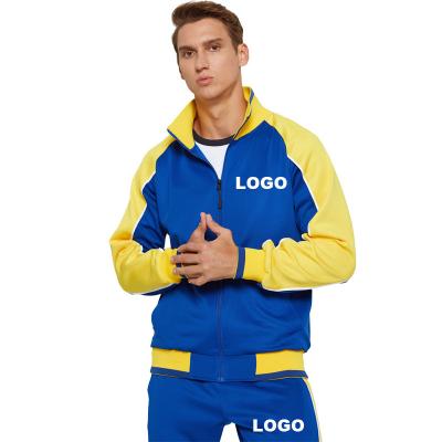 China LOGO Custom Breathable Long Sleeve Sports Two Piece Sweater Zipper Set Cardigan Sweat Suit Tracksuit Mens Jogger Set for sale