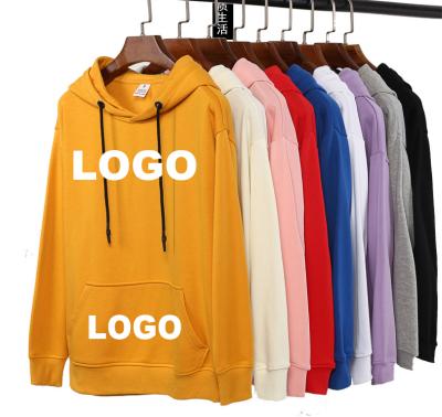 China 2021 Customized LOGO Solid Color Unisex Hoodie Breathable Cotton Hooded Women CUSTOM Hoodies Tops Men's Hoodies and Sweatshirt for sale