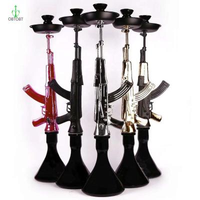 China OBTOBT Factory YIWU Factory Custom Fancy Travel Wholesale Aluminum AK47 Hookah Set Sheesha Shisha Pipe for sale