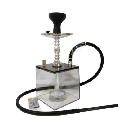 China Wholesale Custom Portable Car Square LED Book Travel Frosted Acrylic Hookah for sale