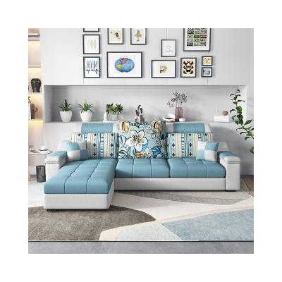 China L Shaped Sofa Furniture Set Modern Living Room Sofa Tech Fabric Sofa Home (The Other) Nordic Style Adjustable Fabric for sale