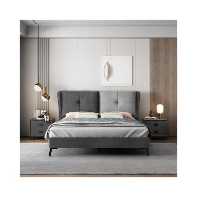 China Removable Cover Queen Bed Frame Luxury Modern Designer Upholstered Bed Hotel Villa Bedroom Upholstered Bed for sale