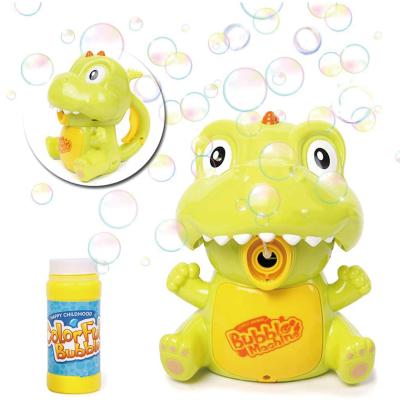 China Summer Ourdoor Toy Cartoon Dinosaurs Bubble Machine Plug To Blow Bubble Toys For With Bottle Solutions For Kid for sale