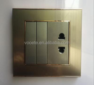 China Dubai Pakistan Yemen Design Two Strip Wall Switch With 86*86 Socket for sale