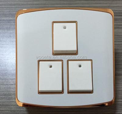 China Gold Color Acrylic Wall Rose Wall Switch And Socket 86*86mm for sale