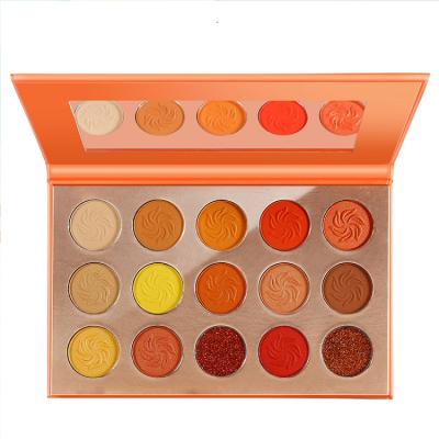 China Waterproof Glitter Matte Eye Shadow Palette 15Colors Logo High Pigment Vegan Cruelty Custom Made New Arrival Free for sale