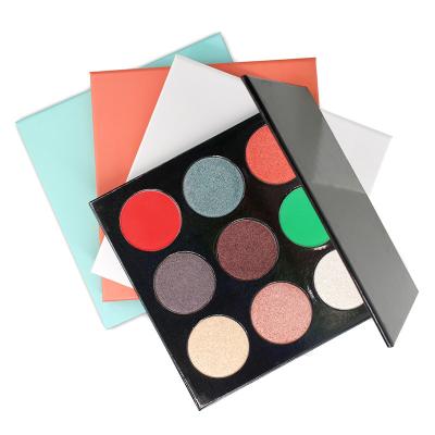 China DIY Eyeshadow Palette OEM 9 Color Waterproof Vegan 36mm Eyeshadow Filters Palette Custom With Mirror for sale