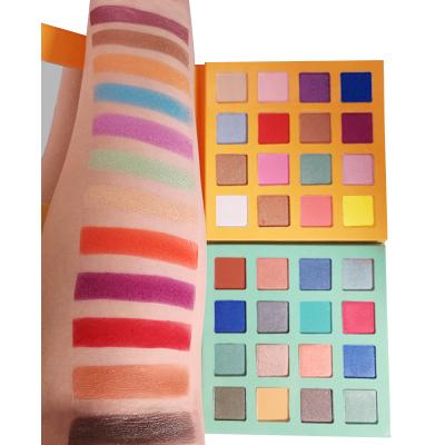 China Waterproof Vegan Makeup Eyeshadow 16 Color Matte Shimmer Eyeshadow Palette With Mirror for sale