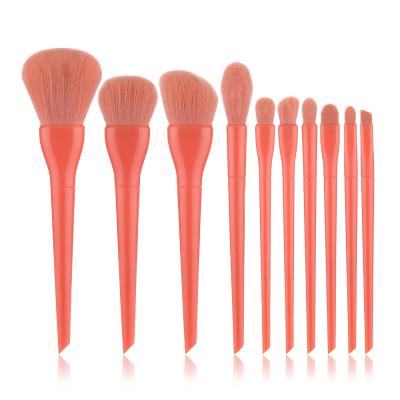 China 10pcs Skin-friendly Natural Hair Colored Makeup Brushes Foundation Professional Powder Blush Eyeshadow Eyebrow Kabuki Blending Brush Set for sale