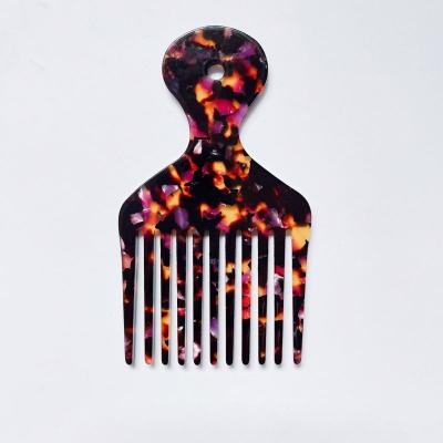 China Salon + Home Hairdressing 4mm Unisex Wide Teeth Curly Comb Afro Hair Detangling Comb Afro Brush Hair Detangling Massage Insert for sale