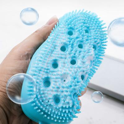 China EXFOLIATE Creative Bubble Mites Soap Scrubbing Clean Double Sided Body Silicone Bath Brush for sale