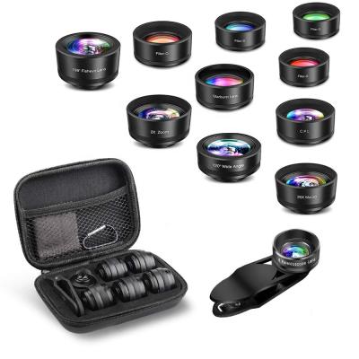 China High Quality Optical Glass/Aluminum/ABS Amazon macro hit smartphone lens kit wide angle for iphone camera lens for sale