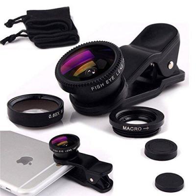 China 3 in1 Macro Fish Eye Glass Lens Camera Portable Wide Angle Mobile Phone Lens Kits For iPhone Samsung For Xiaomi Fisheye for sale