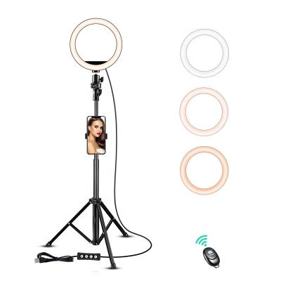 China Adjustable Shine 26cm/10inch Photography Studio Makeup LED Beauty Sufficiency Ring Light For Phones With 160cm Stand for sale