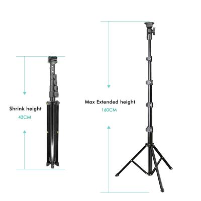 China Hot Selling Foldable Good Quality Tripod Stand for Ring Light and Mobile Phone for sale