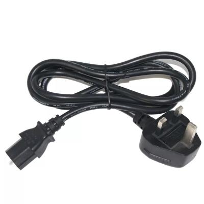 China Home Appliance Black Bare Copper Wire AC Electrical Cable Pin Female Plug Outlet Pdu IEC UK 15a Ups Power Cord Plug Connector C13 for sale