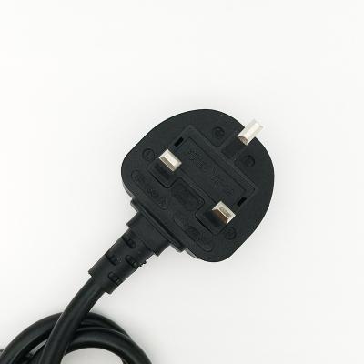 China Home Appliance Good Quality Price PVC Jacket AC Power Cord Three Pin Plug Power Cable Uk Uk Offer With 3 Pin Flat Round Prong Plug for sale