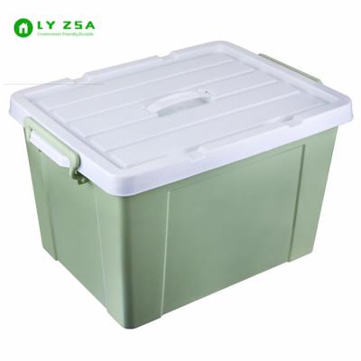 China 60L 65L Viable Plastic File Storage Boxes And Bins Double To Use Plastic Container With Wheels for sale