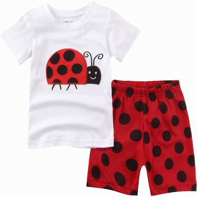 China Wholesale QUICK DRY Boy's Short Sleeve Cartoon Sleepwear Kids Cotton Animal Pajamas for sale