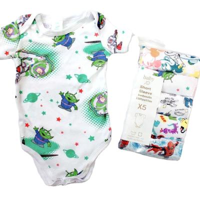 China Baby Clothes Girl 6 Months 5 Pack Cotton Babies Boy Short Sleeve Baby Clothes Baby Jumpsuits for sale