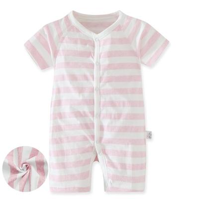 China Wholesale Cartoon Babies Jumpsuit Clothes Summer Cartoon Boy Cotton Newborn Baby Rompers Stripe for sale