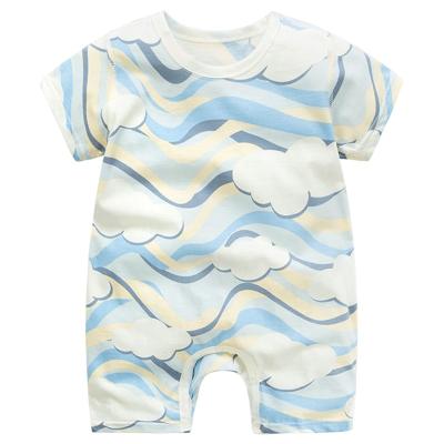 China Wholesale Cartoon Babies Jumpsuit Clothes Short Newborn Baby Rompers Summer Cotton Sleeve Wholesale Baby Clothes for sale