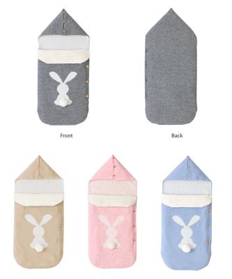 China Baby Sleeping Bags Animal Sleeping Bag Breathable Newborn Organic Cotton Knitted Baby Rabbit Baby Sleep Sack for sale