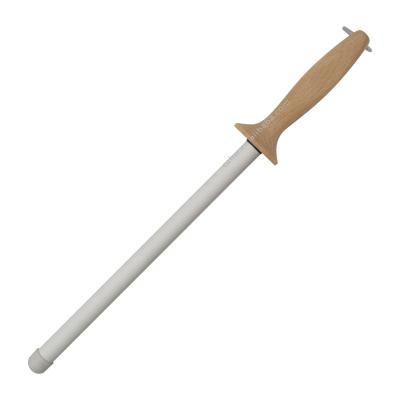 China Sustainable Impact-Resistant white knife sharpener rod with wood handle for sale