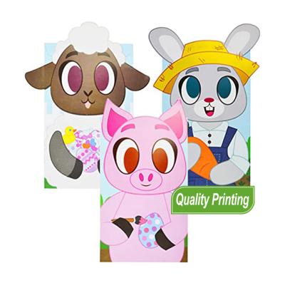 China Recyclable Cute Gift Bags Kraft Paper Gift Bags Kid Treat Bag For Kids Easter Party Treat Candy Goodie With Cute Animal Characters Shape for sale