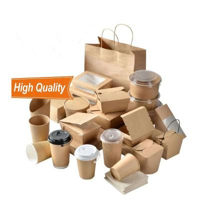 China Eco-friendly Recyclable Kraft Paper Box Food Cup And Bowl Container Takeaway Packaging Boxes Food Delivery Box for sale