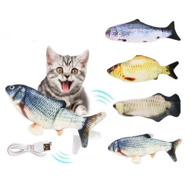 China Cat Toy Fish Cat Toy Floppy Jumping Simulation Viable Funny Flapping Cat Electric Toy Usb Electric Simulation for sale