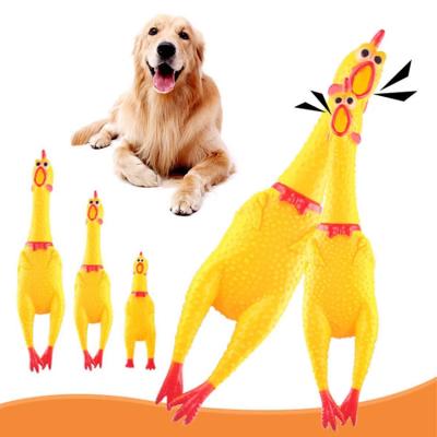 China Viable Dog Relax Toy Vinyl Shrilling Crying Healthy Chicken Dog Chew Toy for sale