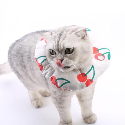 China Anti-bite Cover Device Color Collar Casual Soft Grooming Printed Cotton Cat Elizabeth Collar Pet Cat Elizabeth Collar for sale