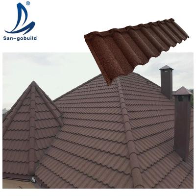 China High Wind Building Materials Chips Of Stone Coated Metal Steel Roof Tile In Ghana Prices for sale