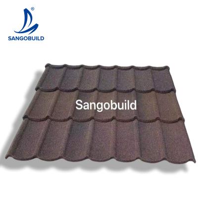 China 2021 New Release Building Materials Sheet Metal Roof Windproof Stone Coated Metal Roofing Tudor Tile for sale