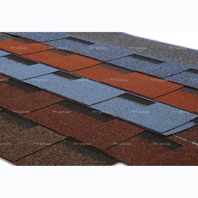 China Cheap Round Asphalt Shingle Red 3 Tab House Fiberglass Asphalt Shingle for sale