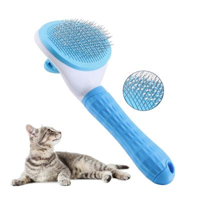 China Stocked Self Cleaning Pet Brush Hair Remover Grooming Comb for sale