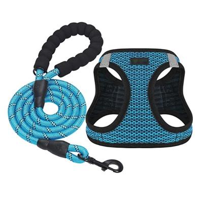 China Wholesale Adjustable Stocked No Pull Dog Harness Vest and Leash Walking Set for sale