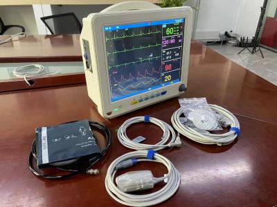 중국 12.1 인치 TFT LCD Multiparameter EtCO2 ECG SPO2 NIBP를 가진 휴대용 참을성 있는 감시자 판매용