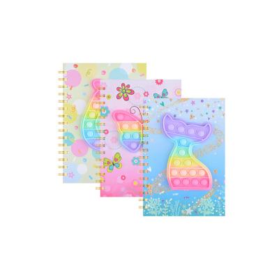 China 2022 Wholesale custom silicone A5 colorful doll cover spiral notebook school fidgety person sensory toy for sale