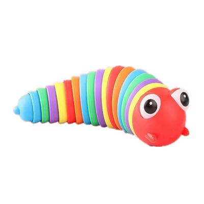 China New Arrival Rainbow 3D Model 3d Decompression Slug Sensory Slug Flexible Toy Articulated Slug Fidget Toy for sale