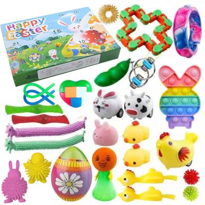 China Funny Educational Toy 2022 Factory Customization Happy Easter Advent Calendar Stress Relief Fidget Toy for sale