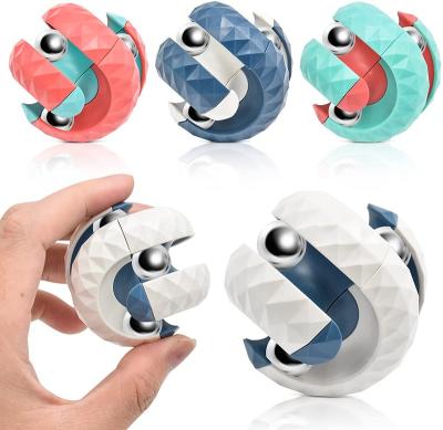 China Amazon Hot Selling Novelty Spinning Magic Bead Fingertip Toys Pinball Orbit Gyro Spinner Orbit Ball Spinner Wriggly Cube Toys for sale