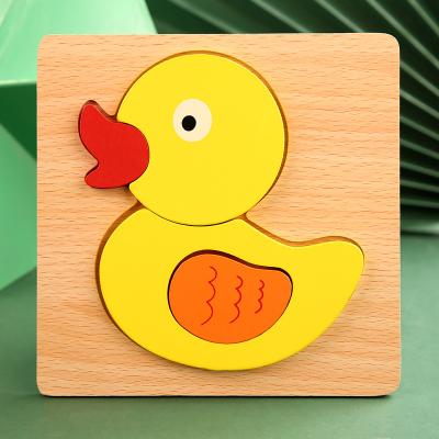 China Cartoon Toy Wholesale kids educational montessori puzzle baby wooden 3d puzzles custom wooden puzzle for sale