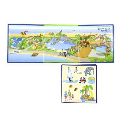 China Educational Toys World Magnetic Map For Children Education Learning Three Times Magnetic Book Picture Magnetic Puzzle for sale