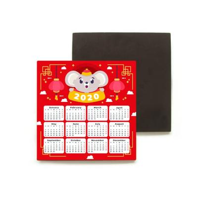 China Factory Customized Promotional Souvenirs New Year Calendar Fridge Magnet Single Page Magnetic Sticker Middle for sale