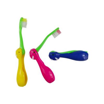 China Disposable Colorful Handle Kids Travel Foldable Toothbrush With Soft Bristle for sale